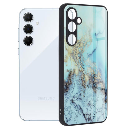 Husa de protectie Techsuit Glaze Series compatibila cu Samsung Galaxy A55 5G, acoperire spate, Blue Ocean