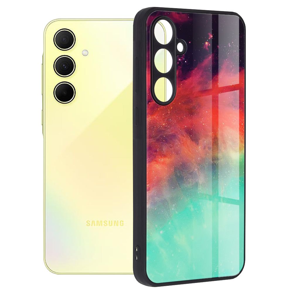 Husa de protectie Techsuit Glaze Series compatibila cu Samsung Galaxy A50, acoperire spate, Blue Nebula