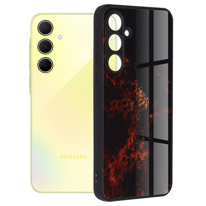 Husa de protectie Techsuit Glaze Series compatibila cu Samsung Galaxy A50, acoperire spate, Red Nebula