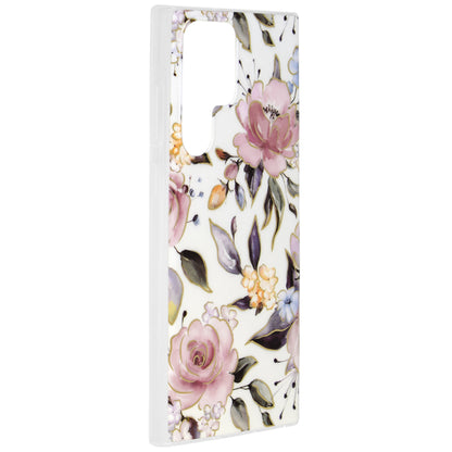 Husa de protectie Techsuit Marble Series compatibila cu Samsung Galaxy S22 Ultra, acoperire spate, Chloe White