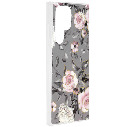 Husa de protectie Techsuit Marble Series compatibila cu Samsung Galaxy S22 Ultra, acoperire spate, Bloom of Ruth, Gray