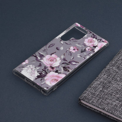 Husa de protectie Techsuit Marble Series compatibila cu Samsung Galaxy S22 Ultra, acoperire spate, Bloom of Ruth, Gray