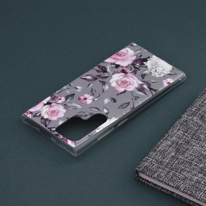 Husa de protectie Techsuit Marble Series compatibila cu Samsung Galaxy S22 Ultra, acoperire spate, Bloom of Ruth, Gray