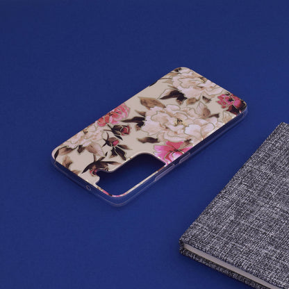 Husa de protectie Techsuit Marble Series compatibila cu Samsung Galaxy S22, acoperire spate, Mary, Berry Nude