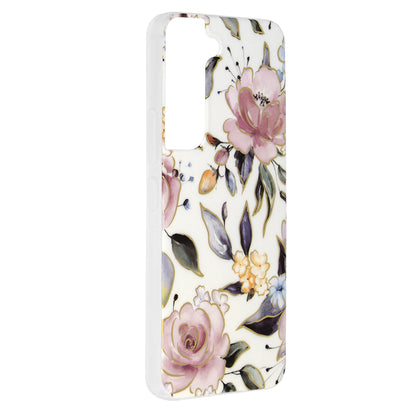 Husa de protectie Techsuit Marble Series compatibila cu Samsung Galaxy S22, acoperire spate, Chloe White