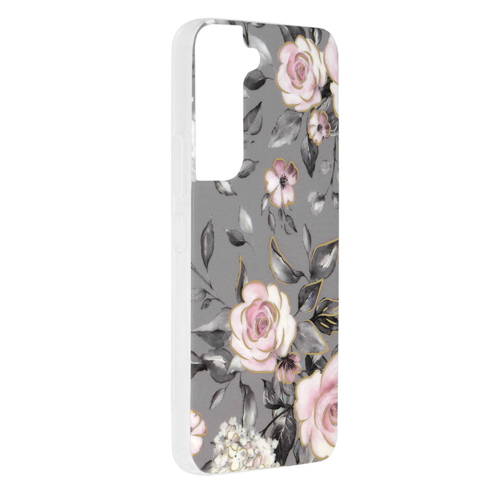 Husa de protectie Techsuit Marble Series compatibila cu Samsung Galaxy S22, acoperire spate, Bloom of Ruth, Gray