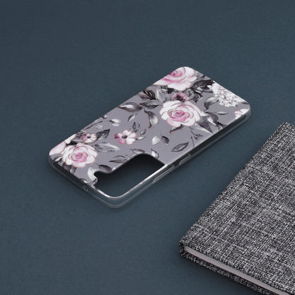 Husa de protectie Techsuit Marble Series compatibila cu Samsung Galaxy S22, acoperire spate, Bloom of Ruth, Gray
