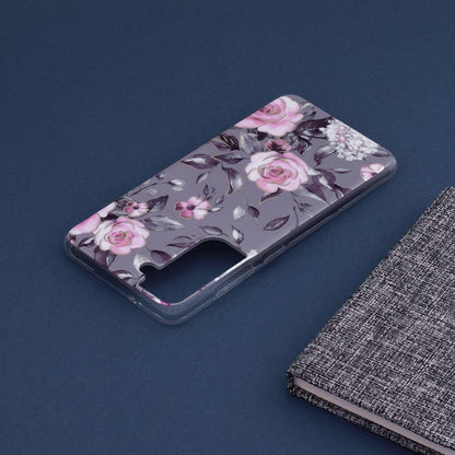 Husa de protectie Techsuit Marble Series compatibila cu Samsung Galaxy S21 FE, acoperire spate, Bloom of Ruth, Gray