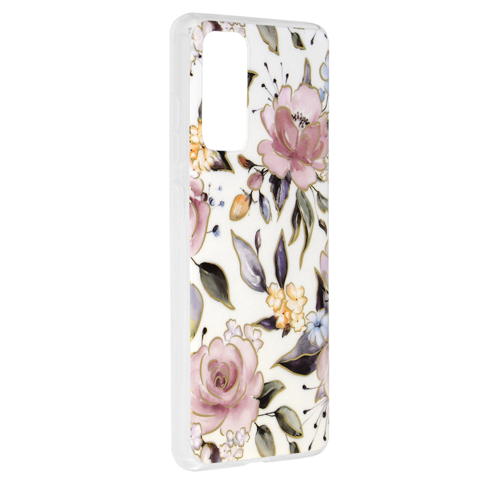 Husa de protectie Techsuit Marble Series compatibila cu Samsung Galaxy S20 FE 5G, acoperire spate, Chloe White