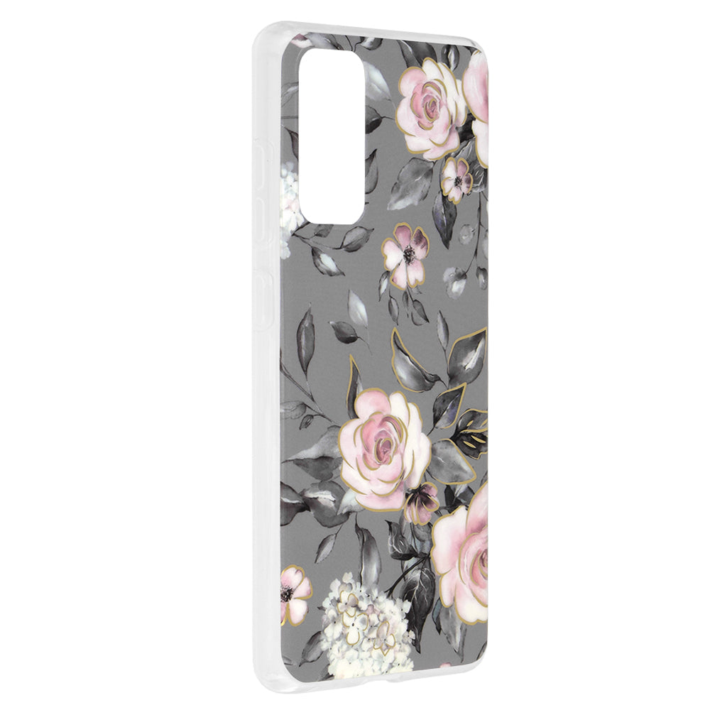 Husa de protectie Techsuit Marble Series compatibila cu Samsung Galaxy S20 FE 5G, acoperire spate, Bloom of Ruth, Gray