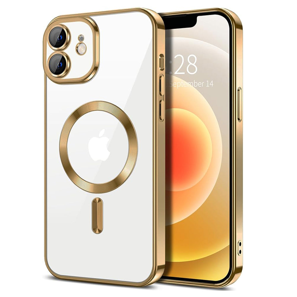 Husa de protectie Techsuit Luxury Crystal MagSafecompatibila cu Apple iPhone 12, acoperire spate, rose gold