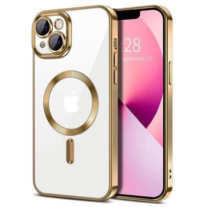 Husa de protectie Techsuit Luxury Crystal MagSafecompatibila cu Apple iPhone 13, acoperire spate, rose gold
