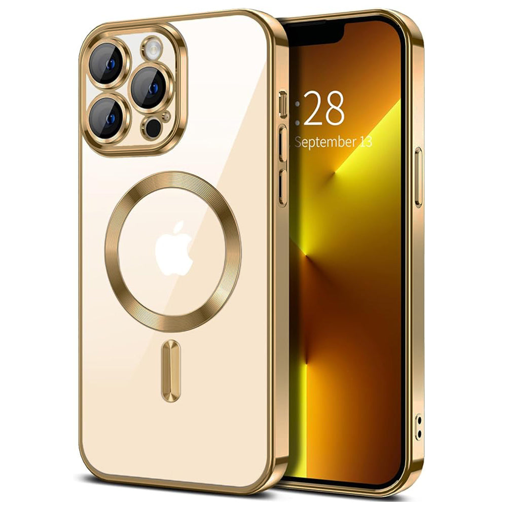 Husa de protectie Techsuit Luxury Crystal MagSafecompatibila cu Apple iPhone 13 Pro, acoperire spate, rose gold