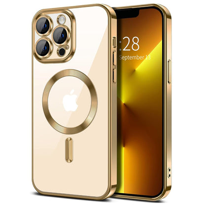 Husa de protectie Techsuit Luxury Crystal MagSafecompatibila cu Apple iPhone 13 Pro, acoperire spate, rose gold