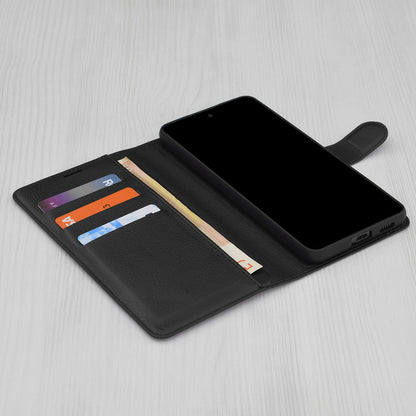 Husa de protectie Techsuit Leather Folio compatibila cu Realme 12, acoperire spate, negru
