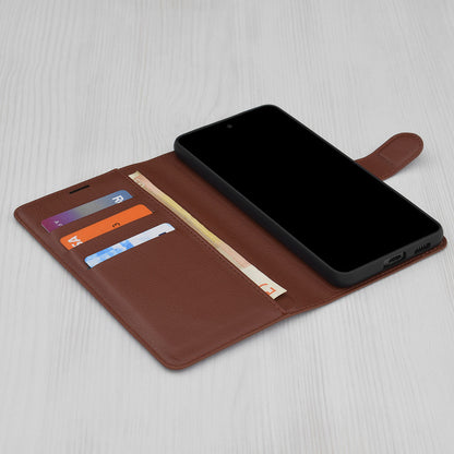 Husa de protectie Techsuit Leather Folio compatibila cu Realme 12x, acoperire spate, maro