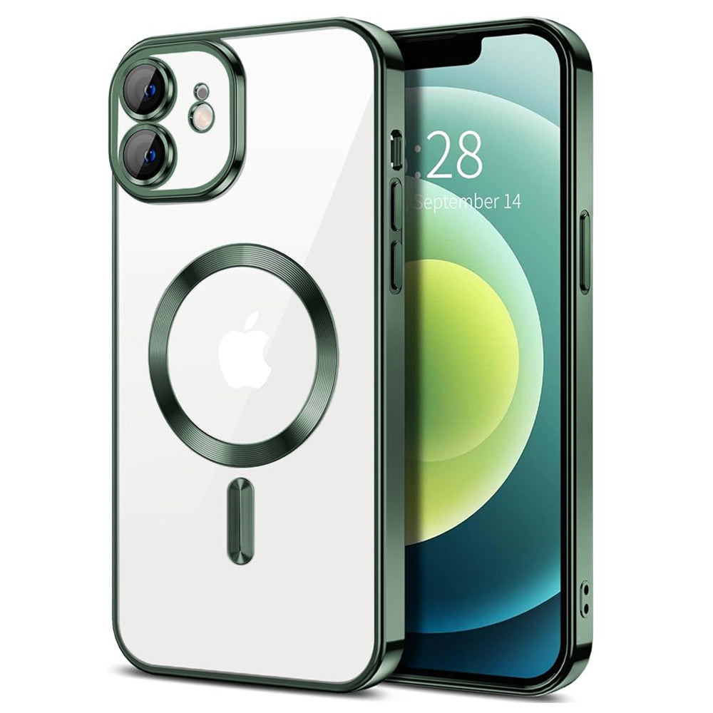 Husa de protectie Techsuit Luxury Crystal MagSafecompatibila cu Apple iPhone 12, acoperire spate, verde forest