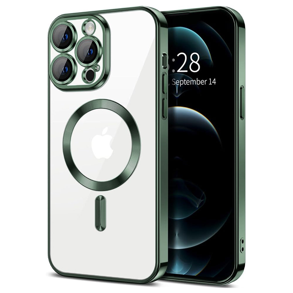 Husa de protectie Techsuit Luxury Crystal MagSafecompatibila cu Apple iPhone 12 Pro, acoperire spate, verde forest