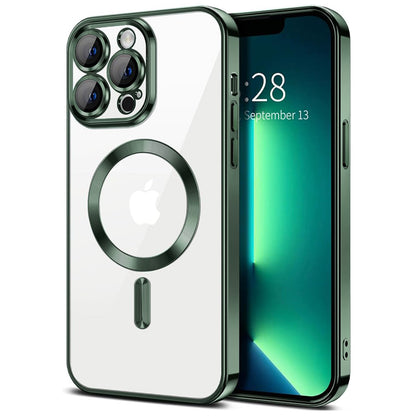 Husa de protectie Techsuit Luxury Crystal MagSafecompatibila cu Apple iPhone 13 Pro, acoperire spate, verde forest