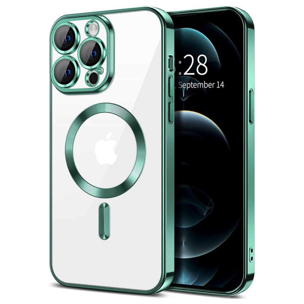 Husa de protectie Techsuit Luxury Crystal MagSafecompatibila cu Apple iPhone 12 Pro Max, acoperire spate, verde kaki