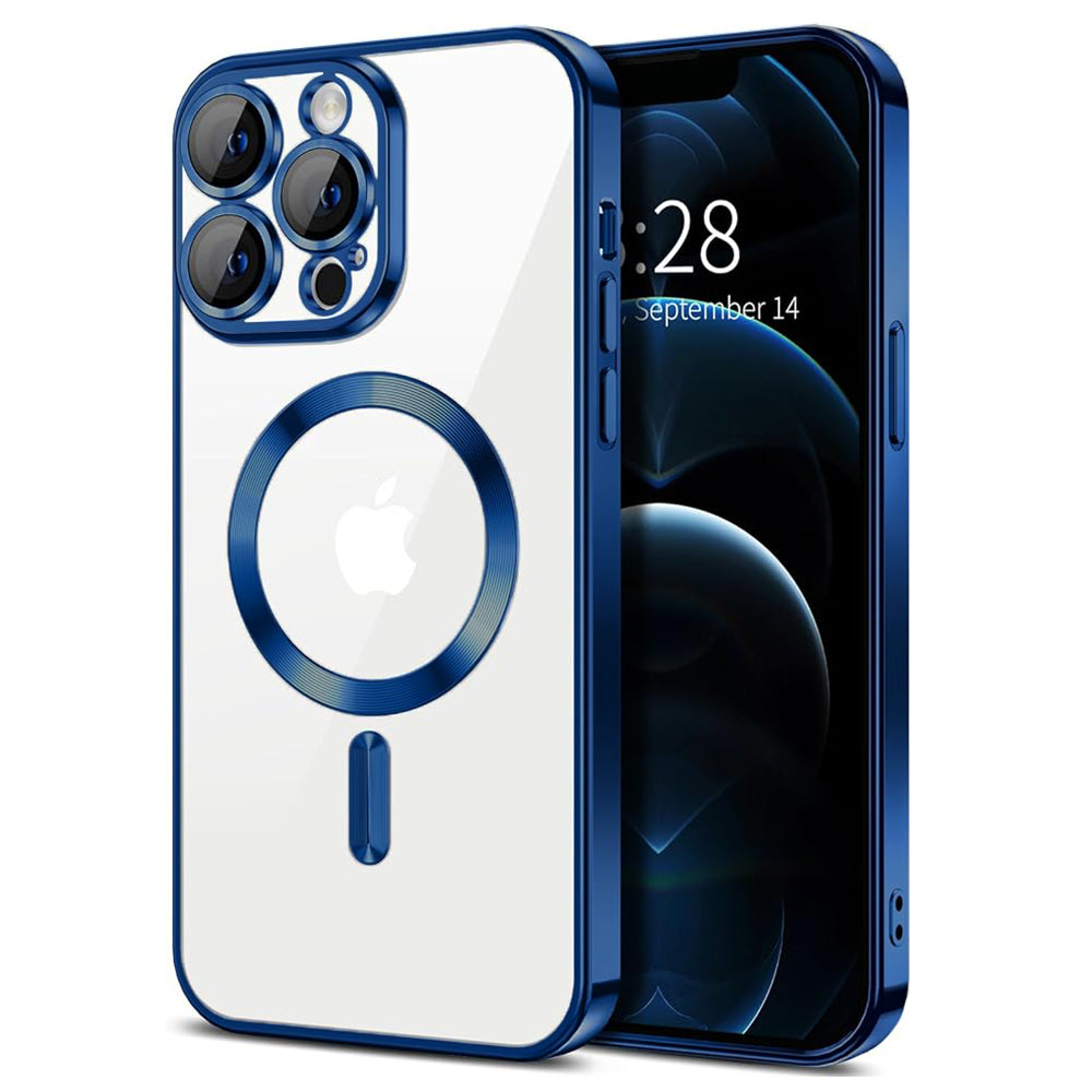 Husa de protectie Techsuit Luxury Crystal MagSafecompatibila cu Apple iPhone 12 Pro, acoperire spate, albastru inchis