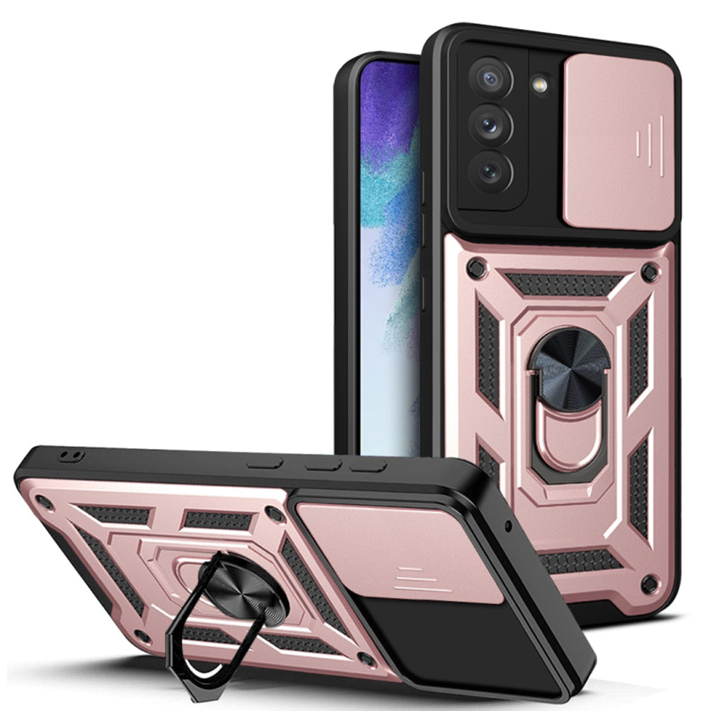 Husa de protectie Techsuit CamShield Series compatibila cu Samsung Galaxy S21 5G, acoperire spate, rose gold