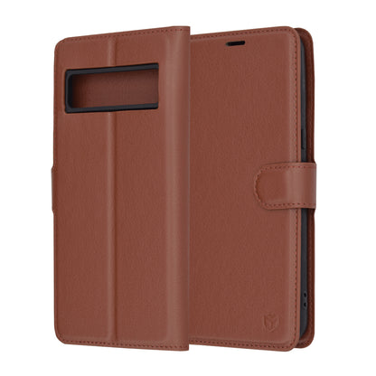 Husa de protectie Techsuit Leather Folio compatibila cu Google Pixel 8 Pro, acoperire spate, maro