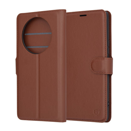 Husa de protectie Techsuit Leather Folio compatibila cu Honor Magic5 Lite, acoperire spate, maro