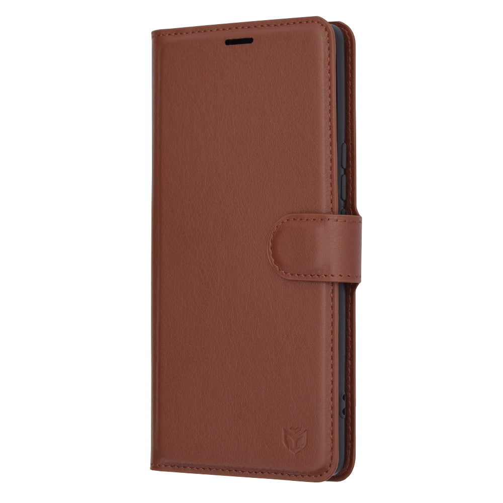 Husa de protectie Techsuit Leather Folio compatibila cu Honor Magic5 Lite, acoperire spate, maro