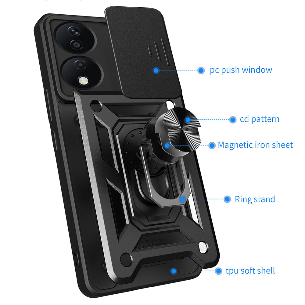 Husa de protectie Techsuit CamShield Series compatibila cu Honor 90 SMART, acoperire spate, rose gold
