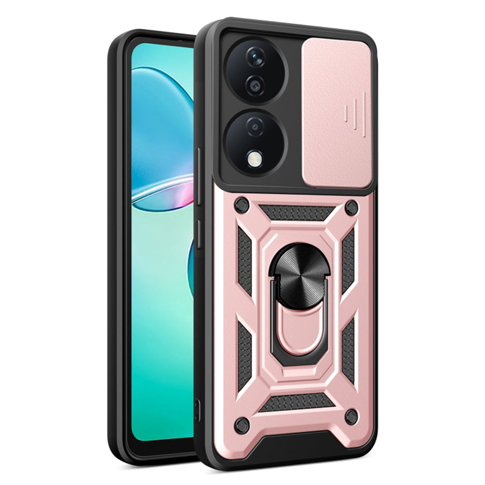 Husa de protectie Techsuit CamShield Series compatibila cu Honor X7b 5G, acoperire spate, rose gold