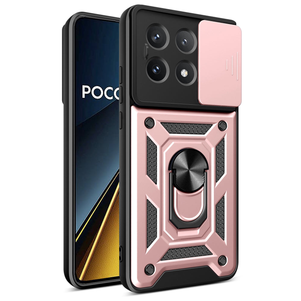 Husa de protectie Techsuit CamShield Series compatibila cu Xiaomi Poco X6 Pro, acoperire spate, rose gold