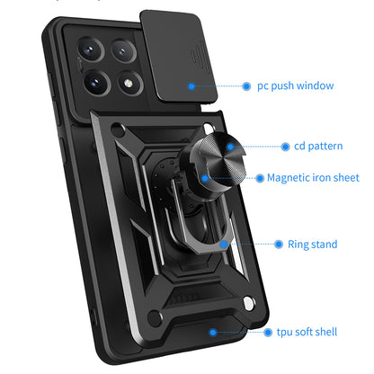 Husa de protectie Techsuit CamShield Series compatibila cu Xiaomi Poco X6 Pro, acoperire spate, rose gold