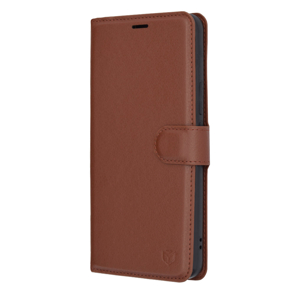 Husa de protectie Techsuit Leather Folio compatibila cu Honor Magic5 Pro, acoperire spate, maro