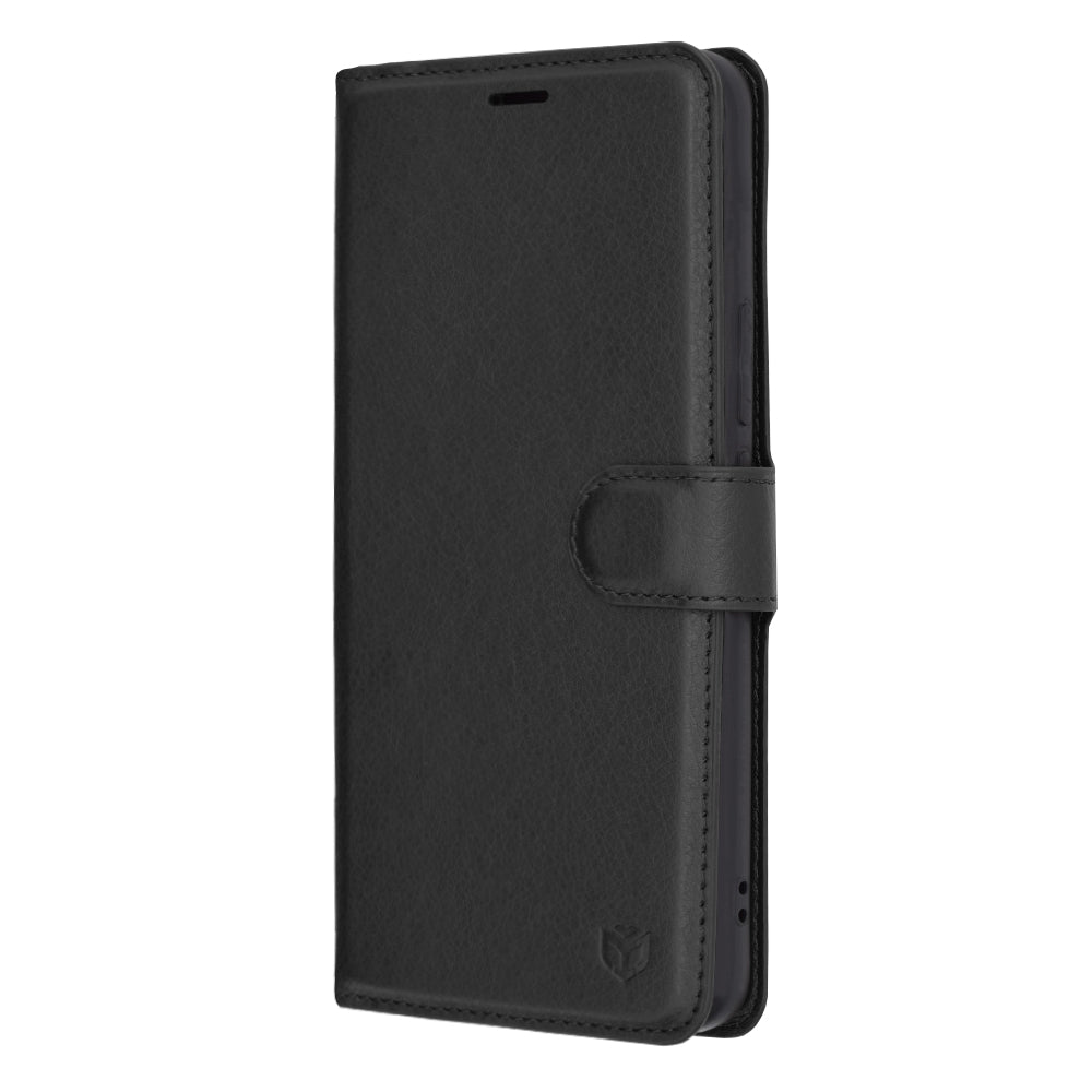 Husa de protectie Techsuit Leather Folio compatibila cu Honor Magic5 Pro, acoperire spate, negru