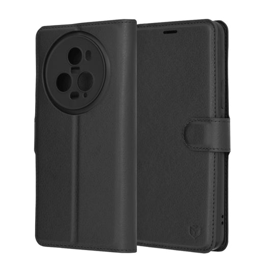 Husa de protectie Techsuit Leather Folio compatibila cu Honor Magic5 Pro, acoperire spate, negru
