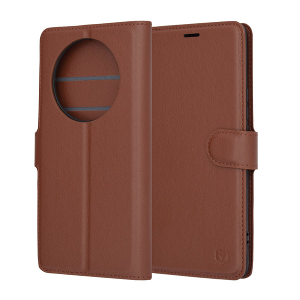 Husa de protectie Techsuit Leather Folio compatibila cu Honor Magic6 Lite, acoperire spate, maro