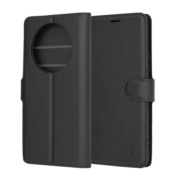 Husa de protectie Techsuit Leather Folio compatibila cu Honor Magic6 Lite, acoperire spate, negru