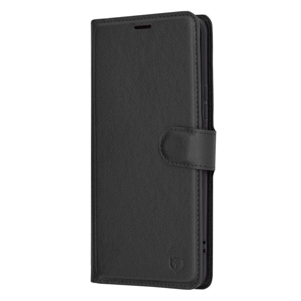 Husa de protectie Techsuit Leather Folio compatibila cu Honor Magic6 Pro, acoperire spate, negru