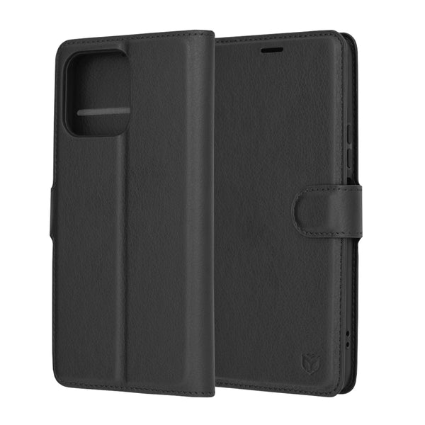 Husa de protectie Techsuit Leather Folio compatibila cu Honor 70 Lite, acoperire spate, negru