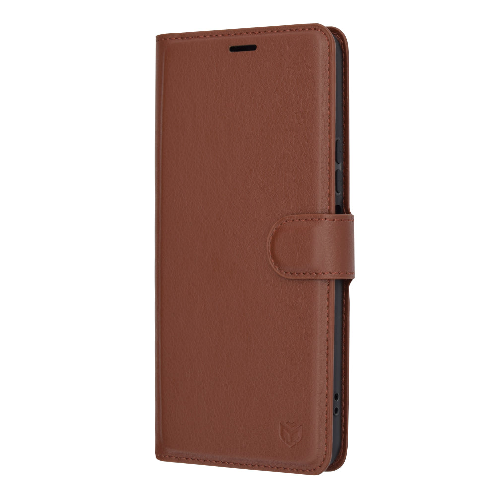Husa de protectie Techsuit Leather Folio compatibila cu Honor X8 5G, acoperire spate, maro