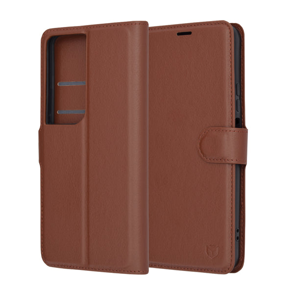 Husa de protectie Techsuit Leather Folio compatibila cu Honor 90 SMART, acoperire spate, maro