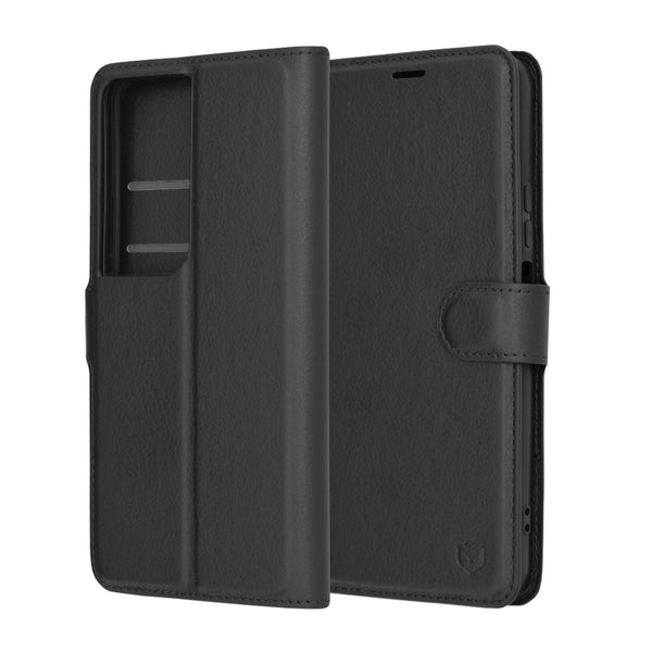 Husa de protectie Techsuit Leather Folio compatibila cu Honor 90 SMART, acoperire spate, negru