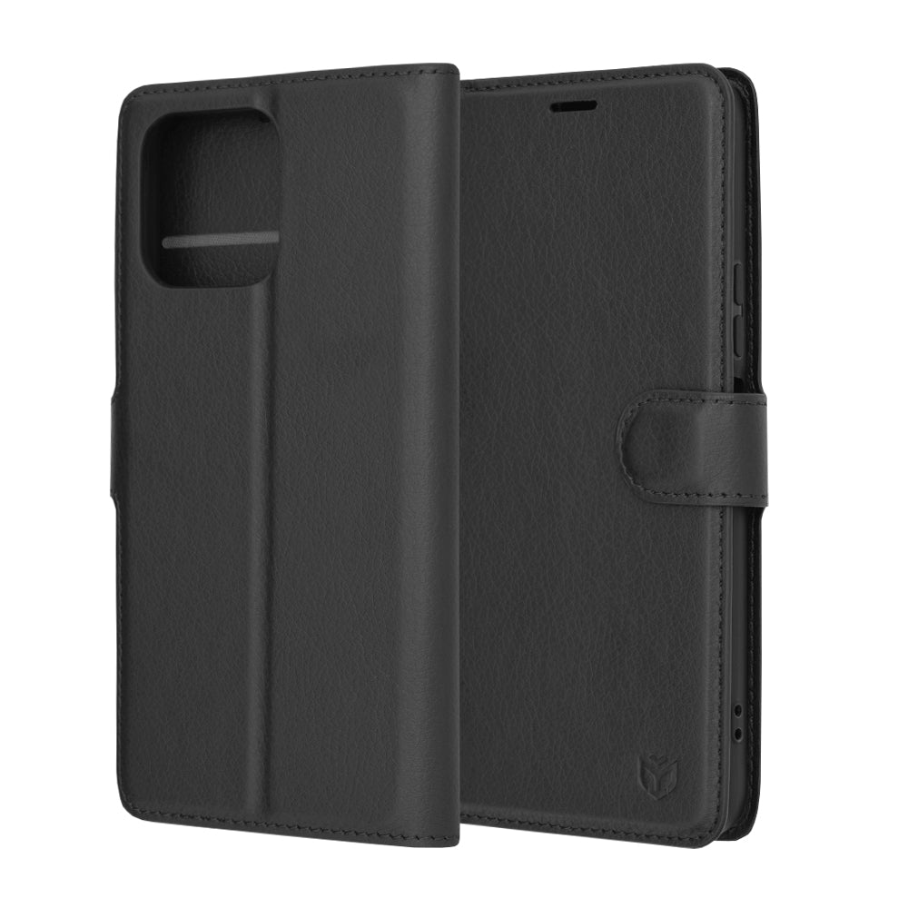 Husa de protectie Techsuit Leather Folio compatibila cu Honor X8a, acoperire spate, negru