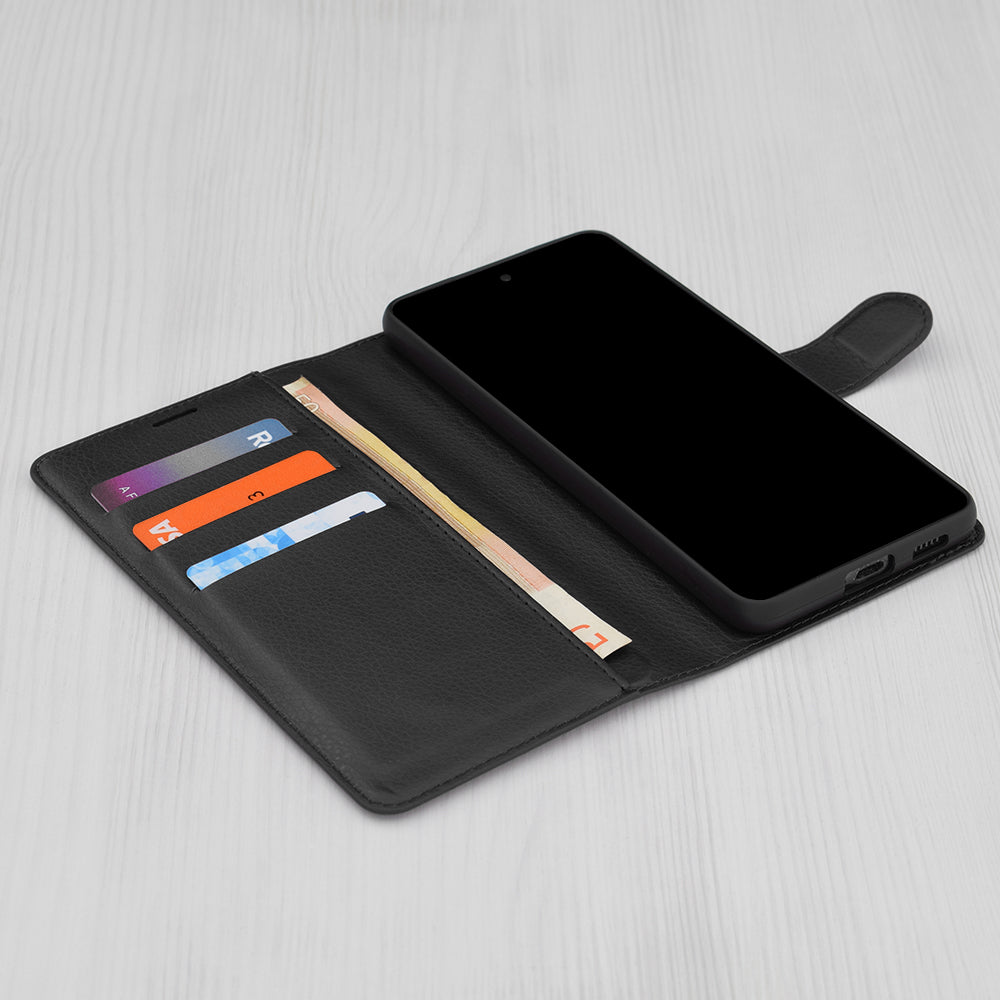 Husa de protectie Techsuit Leather Folio compatibila cu Honor X8a, acoperire spate, negru