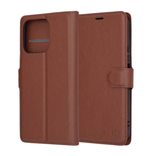Husa de protectie Techsuit Leather Folio compatibila cu Honor X8b, acoperire spate, maro
