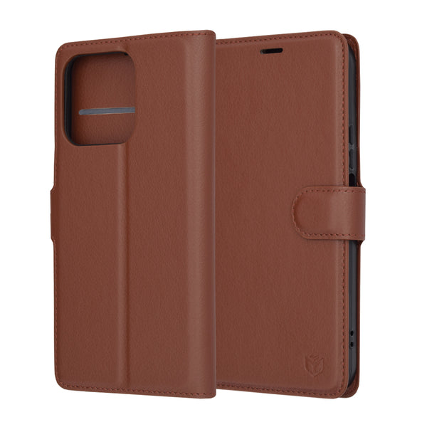 Husa de protectie Techsuit Leather Folio compatibila cu Honor X8b, acoperire spate, maro