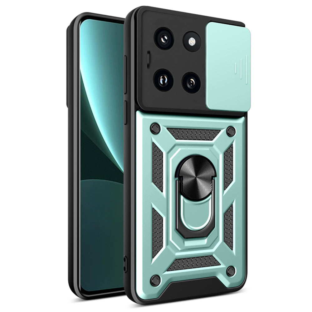 Husa de protectie Techsuit CamShield Series compatibila cu Xiaomi 14 Pro, acoperire spate, verde