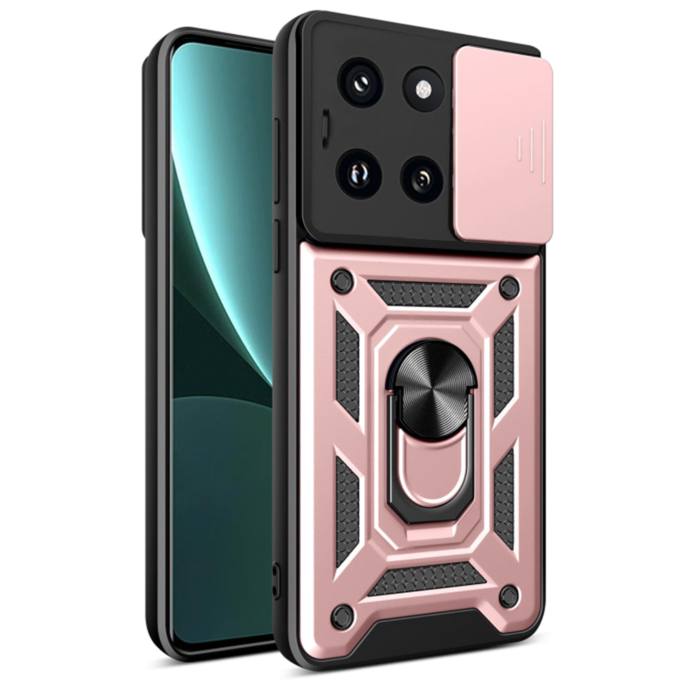 Husa de protectie Techsuit CamShield Series compatibila cu Xiaomi 14, acoperire spate, rose gold