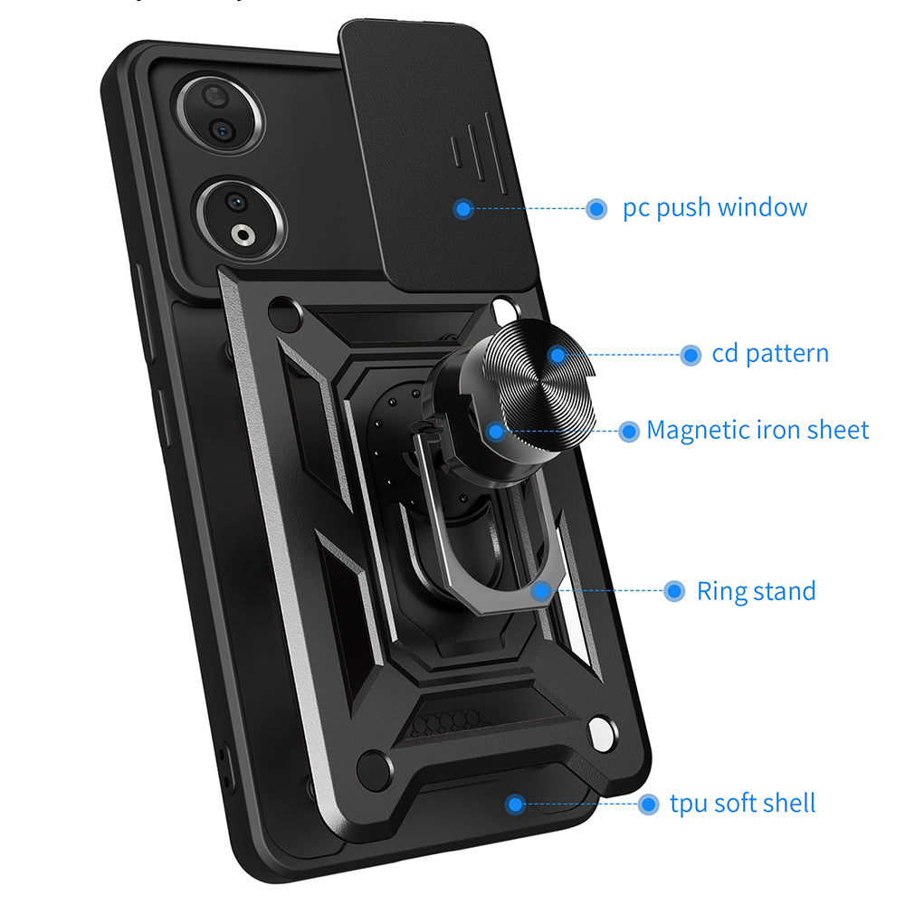 Husa de protectie Techsuit CamShield Series compatibila cu Honor 90, acoperire spate, verde